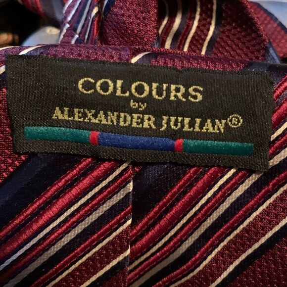 3 for $30! Colours by Alexander Julian stripped tie - Picture 3 of 9